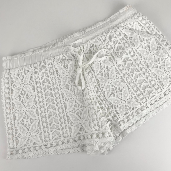 Topshop Pants - TOPSHOP |  White Crochet Lace Shorts